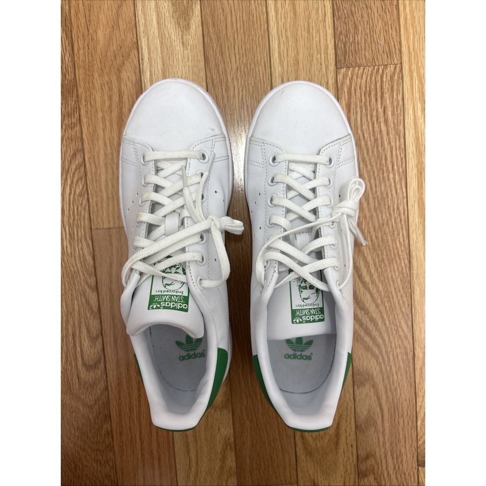 Classic Adidas Stan Smith‎ OG Tumbled Leather White & Green - Size 6.5